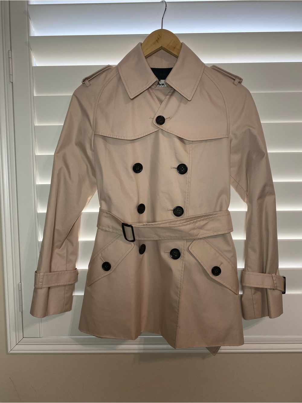 Coach Light Pink Short Trench Coat